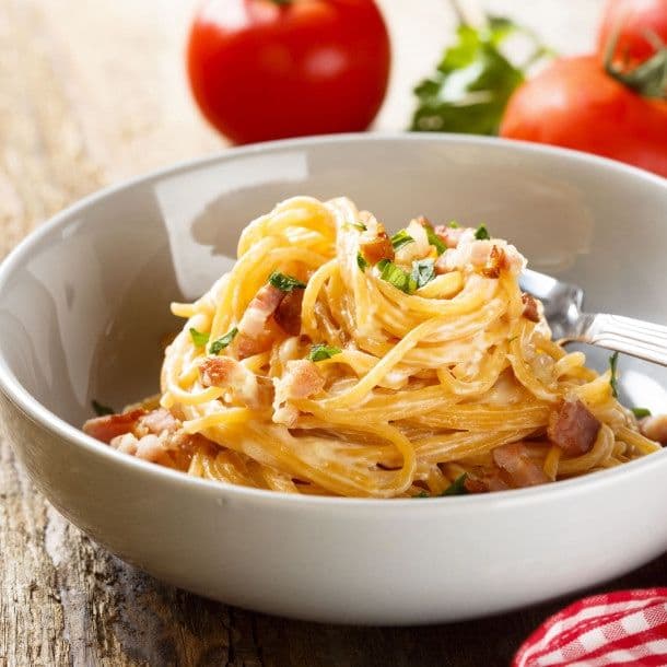 Linguinie Aux Lardons De Canard