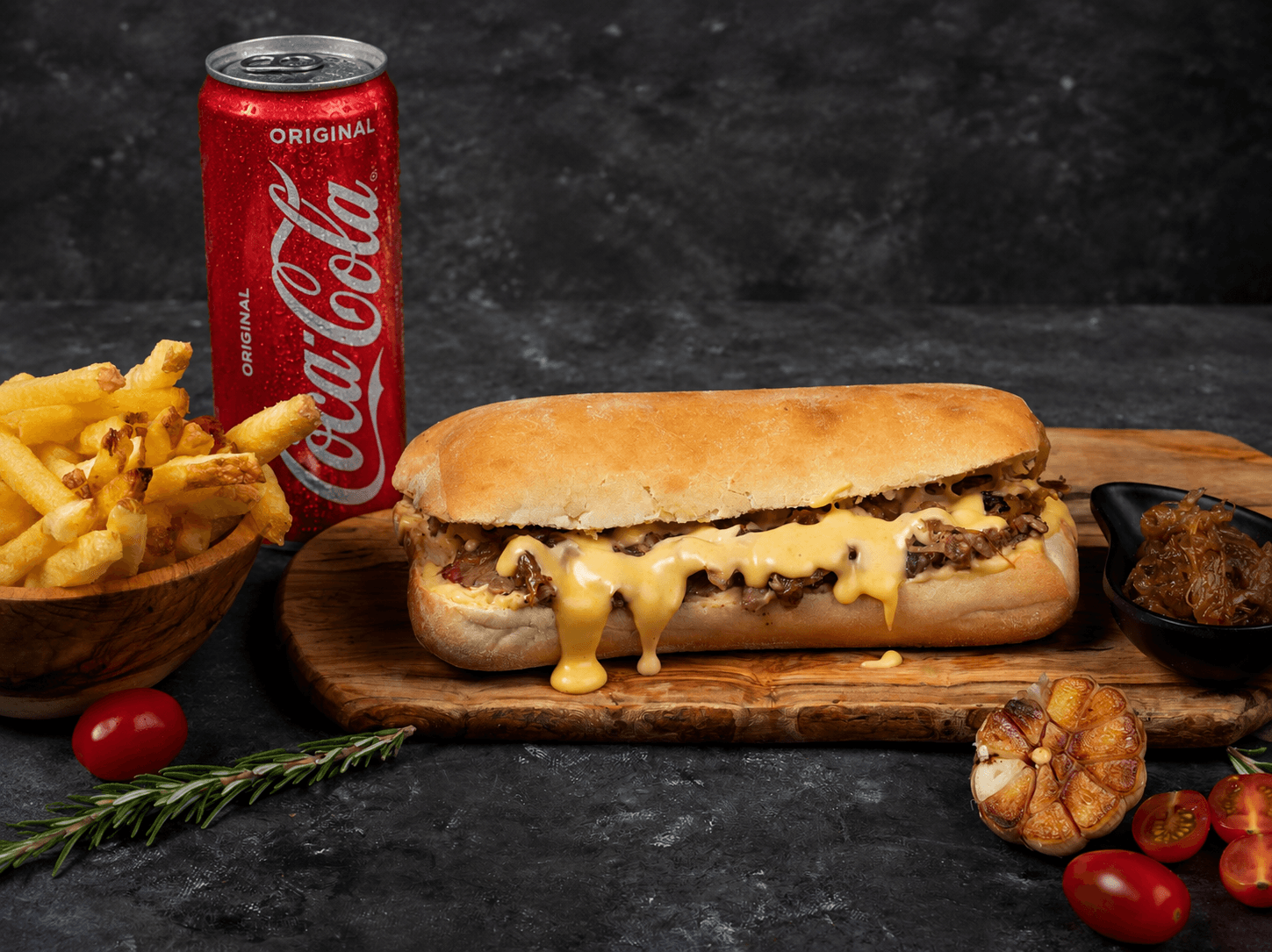 Menu Ribs'on Brisket Sandwich + frites + boisson
