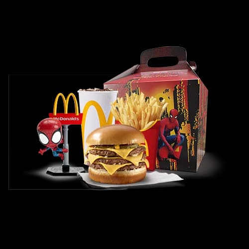 Menu Spider Man Triple Cheeseburger